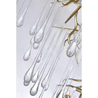 Anita 12 Light Gold Leaf Chandelier