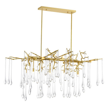 Anita 10 Light Gold Leaf Chandelier