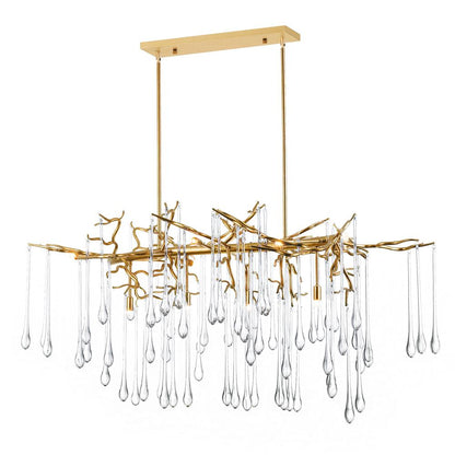 Anita 10 Light Gold Leaf Chandelier