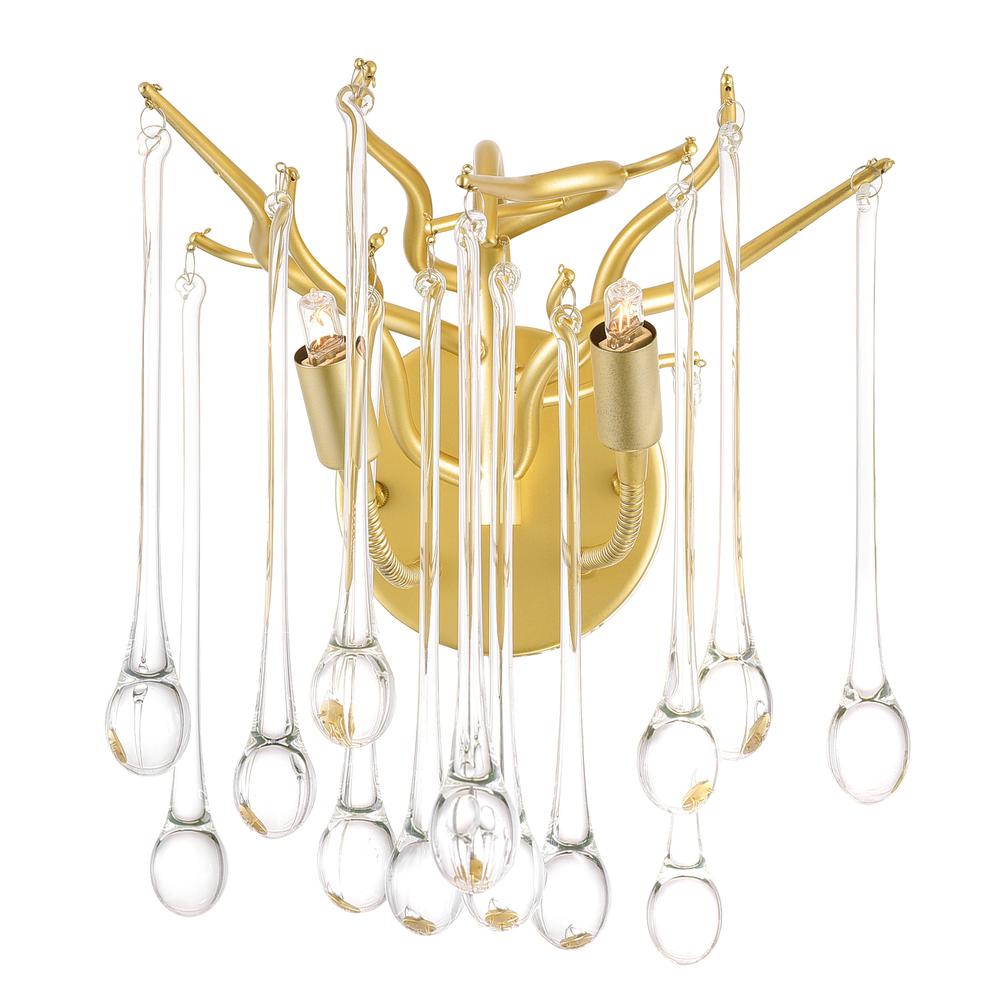 Anita 2 Light Gold Leaf Wall Sconce