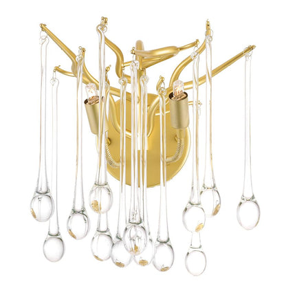 Anita 2 Light Gold Leaf Wall Sconce