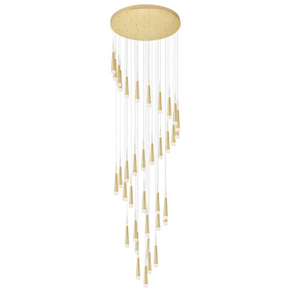 Andes Integrated LED Satin Gold Multi Light Pendant