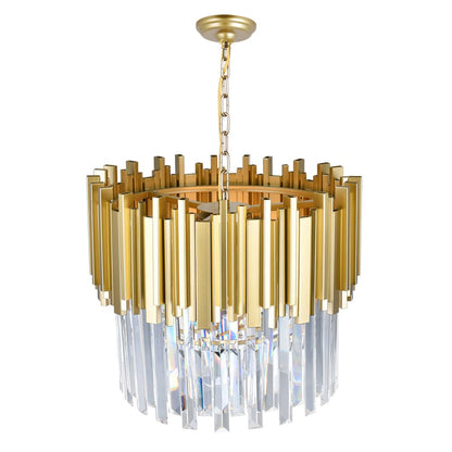 Deco 4 Light Medallion Gold Down Chandelier