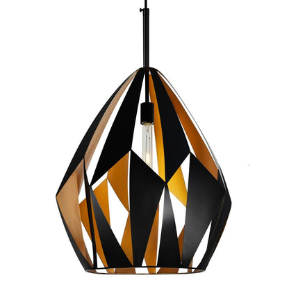 Oxide 1 Light 20in Black & Copper Down Pendant