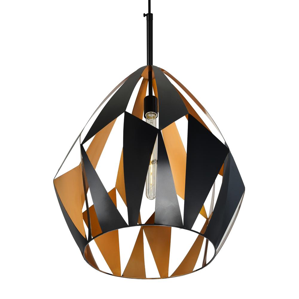 Oxide 1 Light 20in Black & Copper Down Pendant