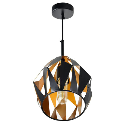 Oxide 1 Light 8in Black & Copper Down Mini Pendant