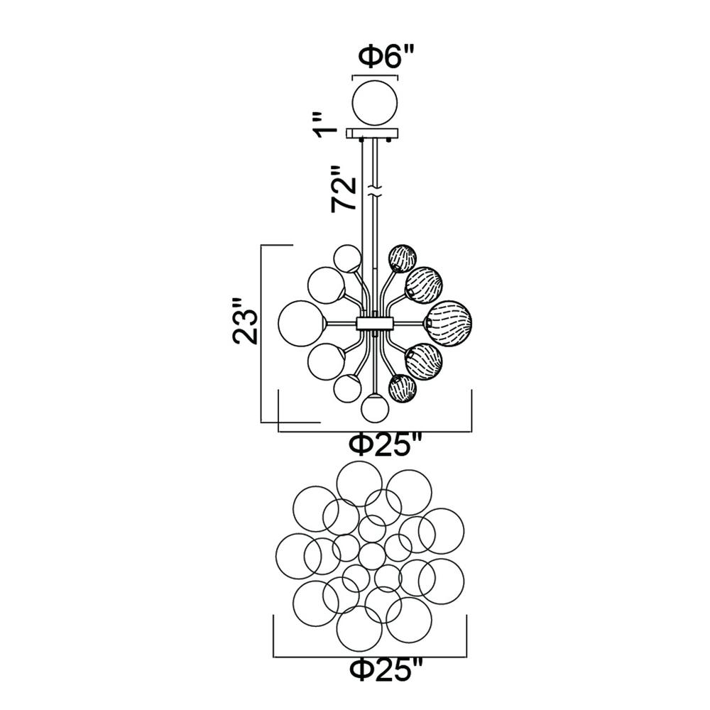 Pallocino 15 Light 25in Chrome Chandelier
