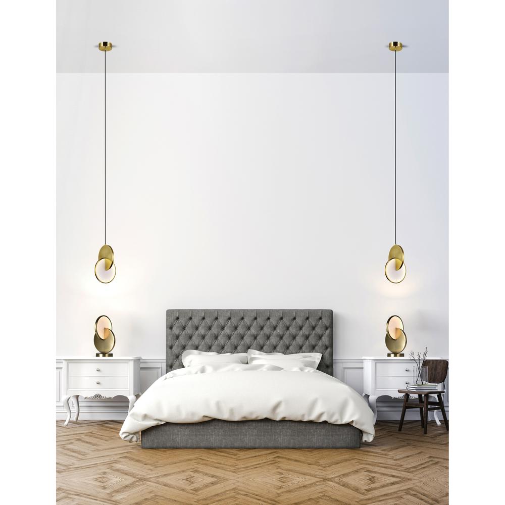 Tranche Integrated LED 10in Brushed Brass Mini Pendant