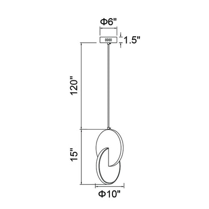 Tranche Integrated LED 10in Brushed Brass Mini Pendant