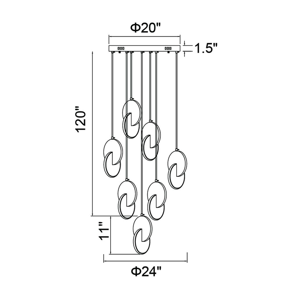 Tranche Integrated LED 24in Brushed Brass Pendant