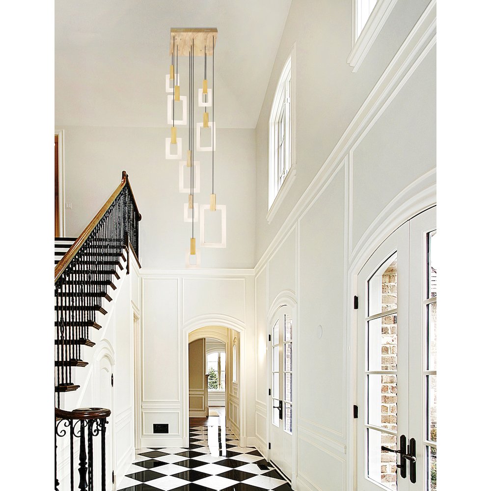 Anello LED Pendant With White Oak Finish