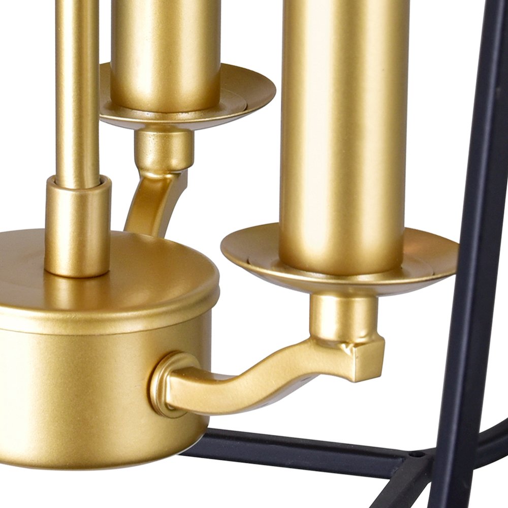 Tudor 3 Light 12in Satin Gold & Black Pendant