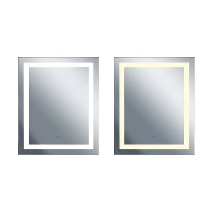 Abril Rectangular 32x40in Matte White Integrated LED Mirror