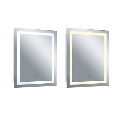 Abril Rectangular 32x40in Matte White Integrated LED Mirror