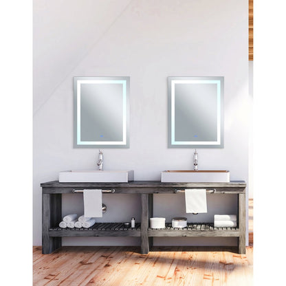 Abril Rectangular 32x40in Matte White Integrated LED Mirror