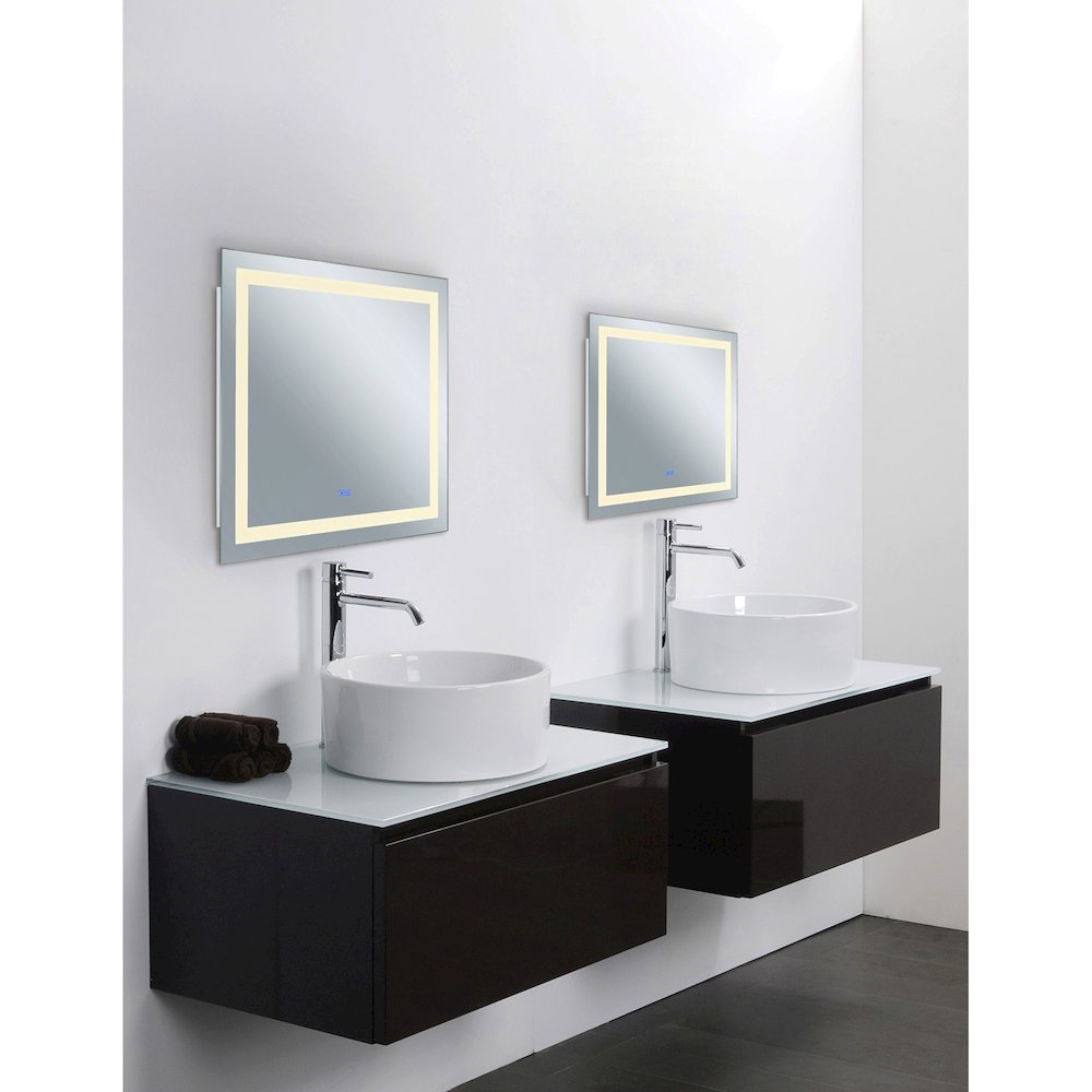 Abril Square 36x36in Matte White Integrated LED Mirror