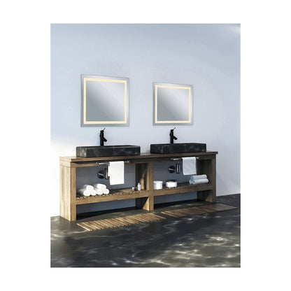 Abril Square 36x36in Matte White Integrated LED Mirror