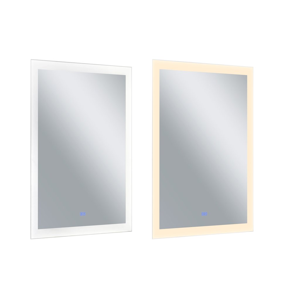 Abigail Rectangular 30x49in Matte White Integrated LED Mirror