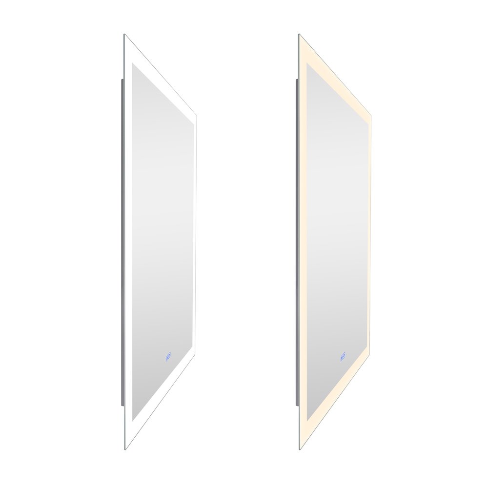 Abigail Rectangular 30x49in Matte White Integrated LED Mirror