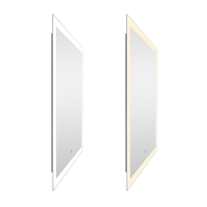 Abigail Rectangular 30x49in Matte White Integrated LED Mirror