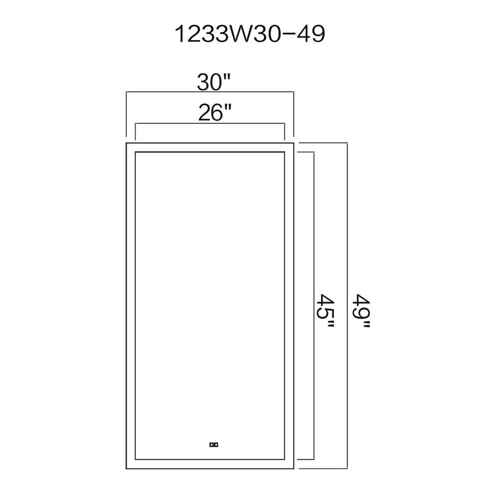 Abigail Rectangular 30x49in Matte White Integrated LED Mirror