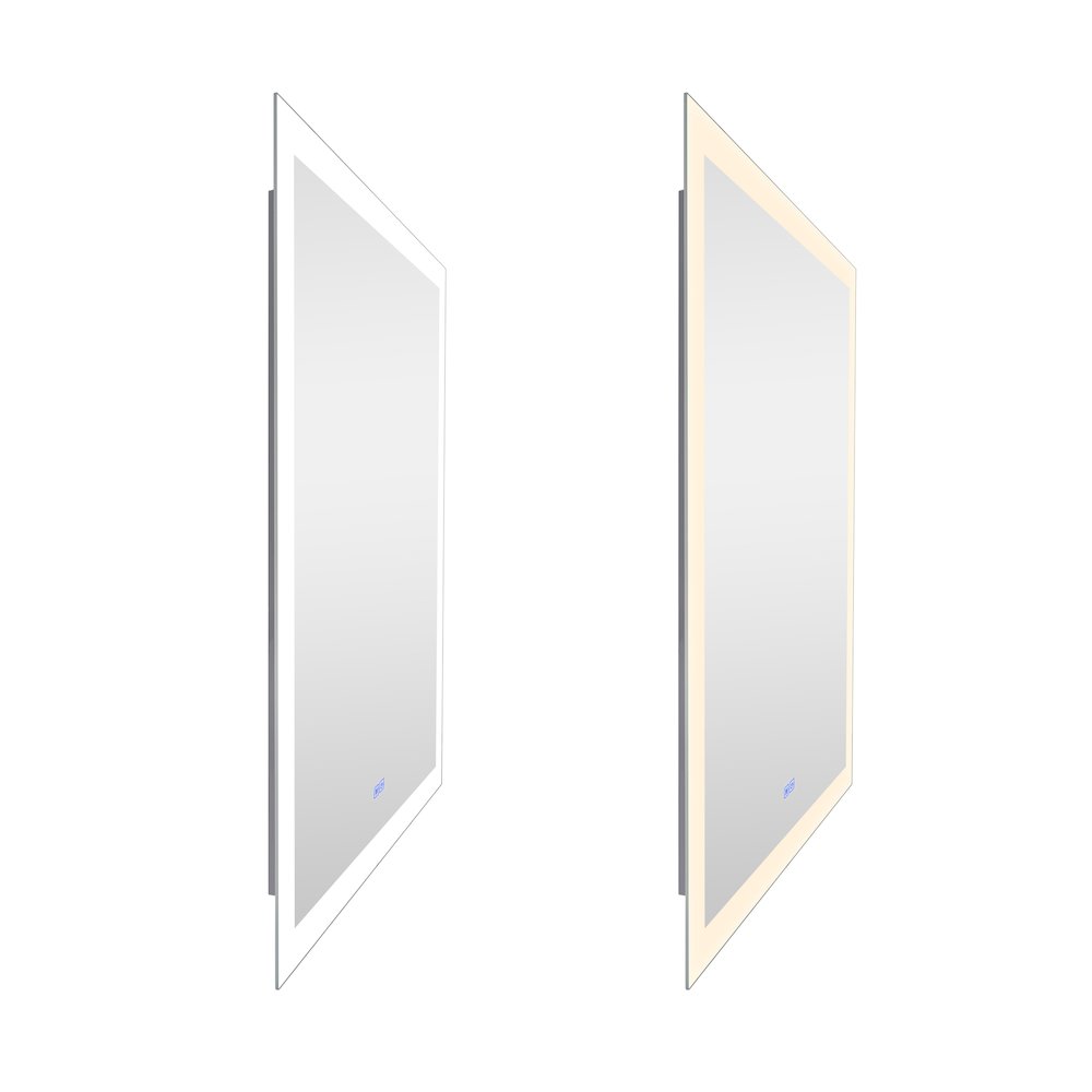 Abigail Rectangular 32x40in Matte White Integrated LED Mirror