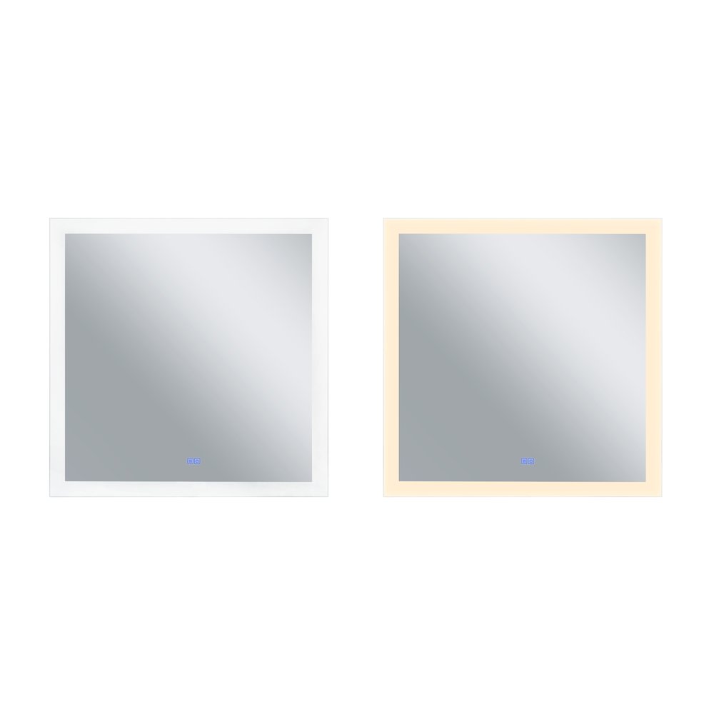 Abigail Square 36x36in Matte White Integrated LED Mirror
