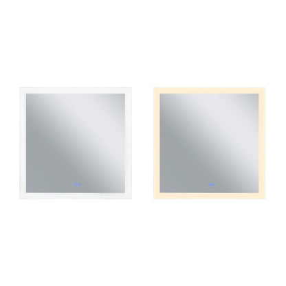 Abigail Square 36x36in Matte White Integrated LED Mirror