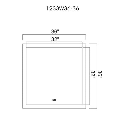 Abigail Square 36x36in Matte White Integrated LED Mirror