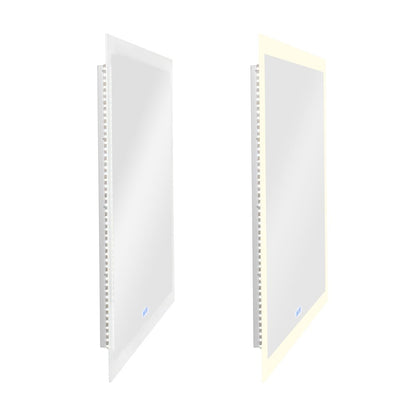 Abigail Rectangular 40x36in Matte White Integrated LED Mirror