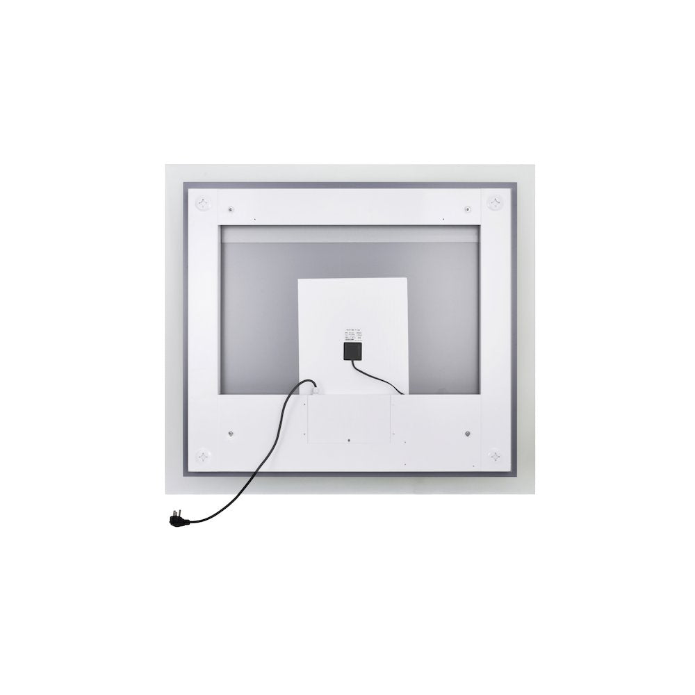 Abigail Rectangular 40x36in Matte White Integrated LED Mirror