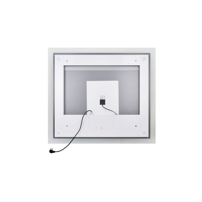 Abigail Rectangular 40x36in Matte White Integrated LED Mirror