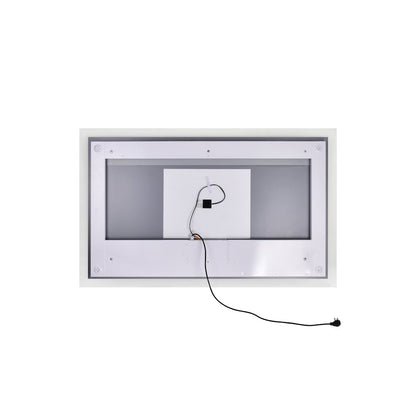 Abigail Rectangular 58x36in Matte White Integrated LED Mirror