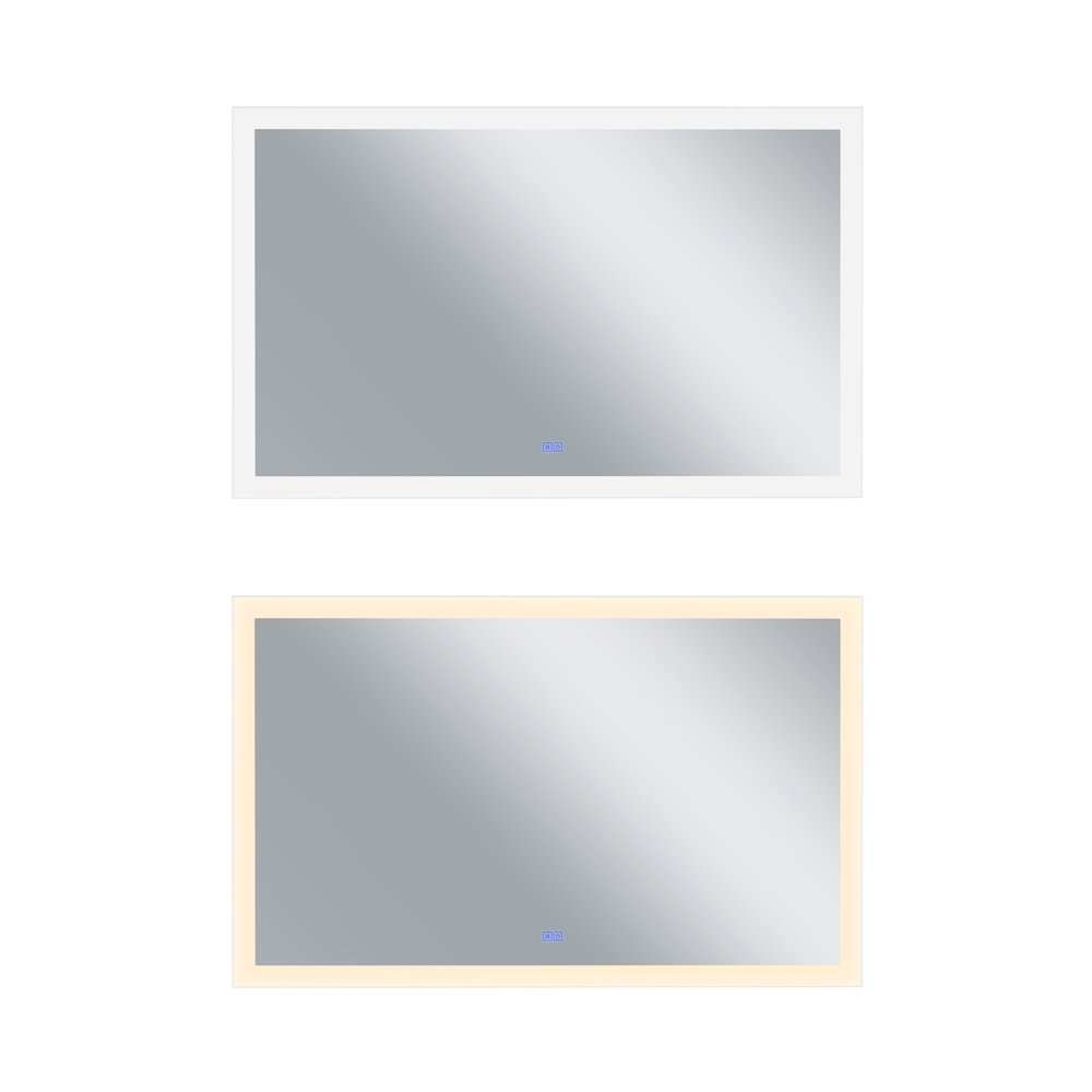 Abigail Rectangular 70x36in Matte White Integrated LED Mirror