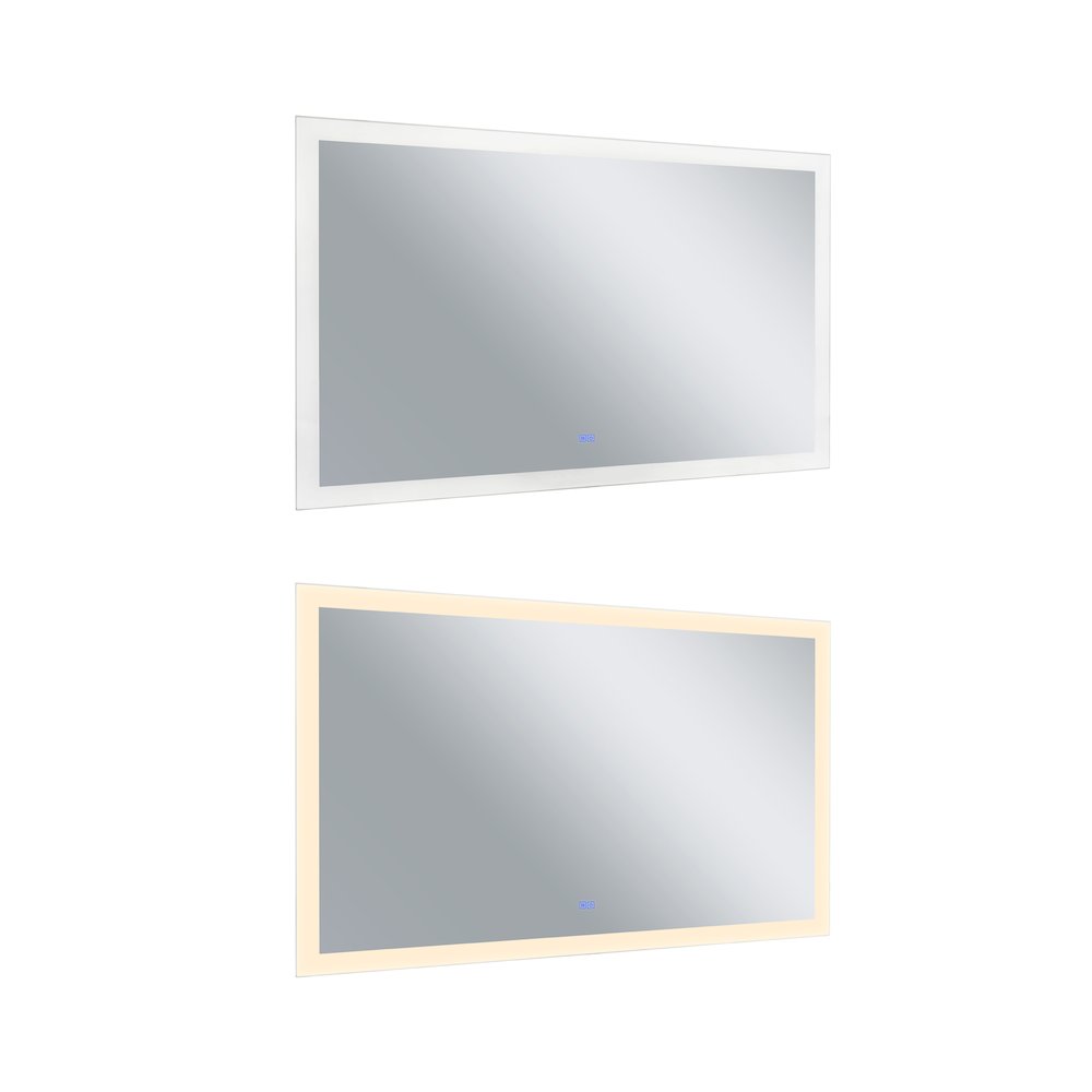 Abigail Rectangular 70x36in Matte White Integrated LED Mirror