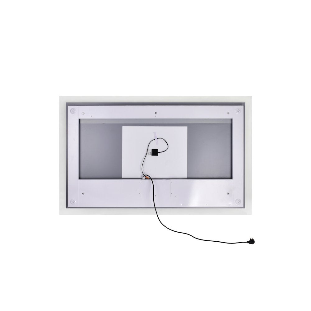 Abigail Rectangular 70x36in Matte White Integrated LED Mirror