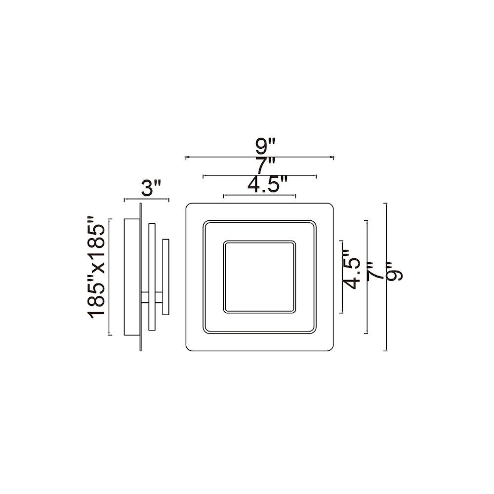 Private I Integrated LED Square Matte White Wall Sconce