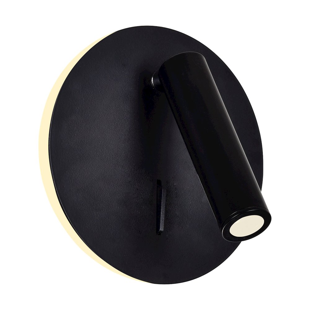 Private I Integrated LED Adjustable Round Matte Black Wall Sconce