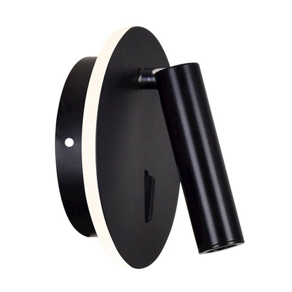 Private I Integrated LED Adjustable Round Matte Black Wall Sconce