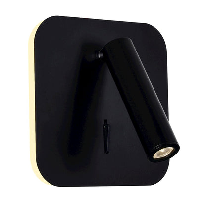 Private I Integrated LED Adjustable Square Matte Black Wall Sconce
