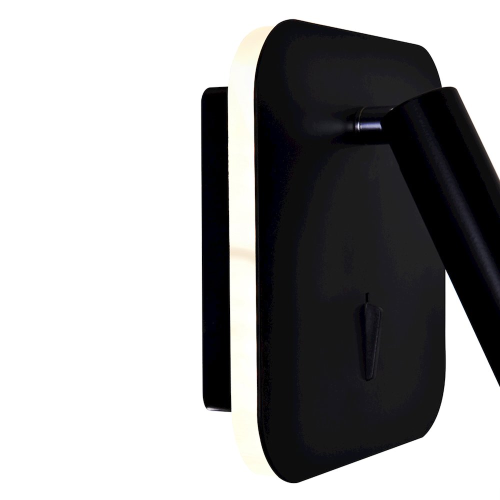 Private I Integrated LED Adjustable Square Matte Black Wall Sconce
