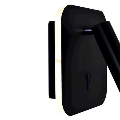 Private I Integrated LED Adjustable Square Matte Black Wall Sconce