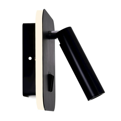Private I Integrated LED Adjustable Square Matte Black Wall Sconce