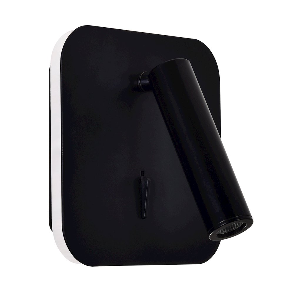 Private I Integrated LED Adjustable Square Matte Black Wall Sconce
