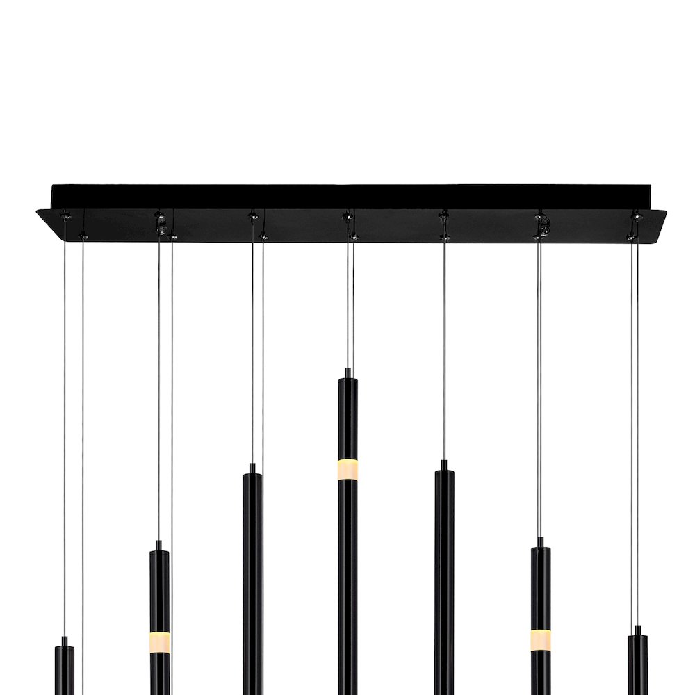 Flute Integrated LED 32in Black Chandelier