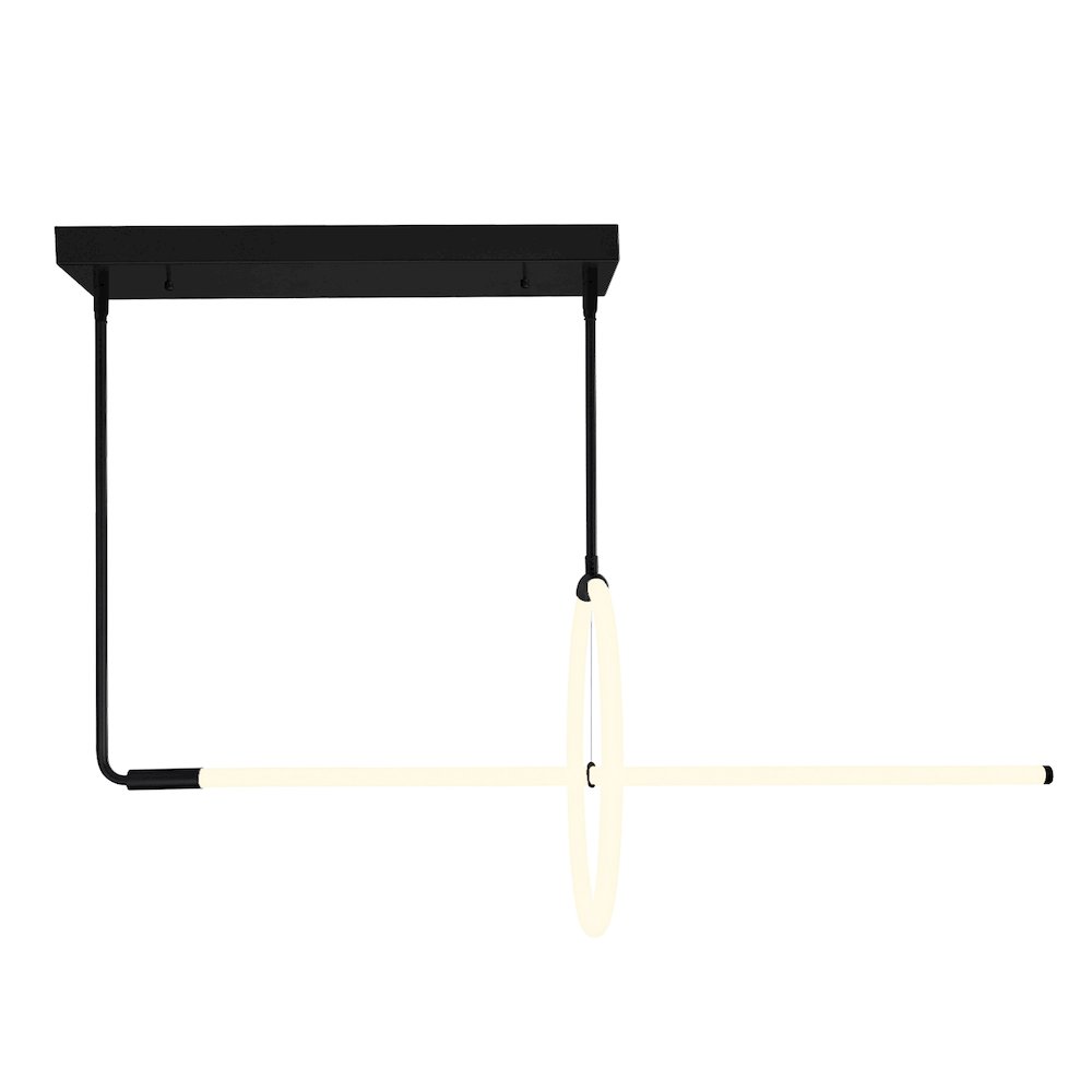 Hoops Integrated LED Geometric Black Chandelier