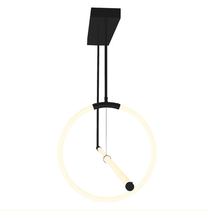 Hoops Integrated LED Geometric Black Chandelier