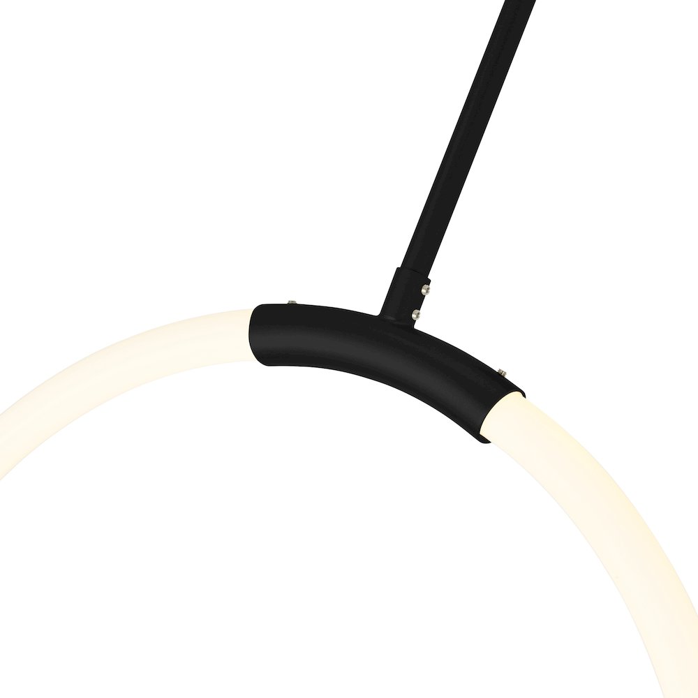 Hoops Integrated LED Geometric Black Chandelier
