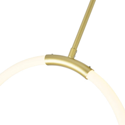 Hoops Integrated LED Geometric Satin Gold Chandelier