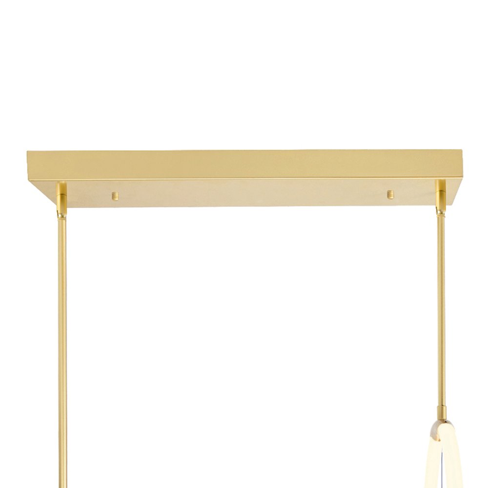 Hoops Integrated LED Geometric Satin Gold Chandelier